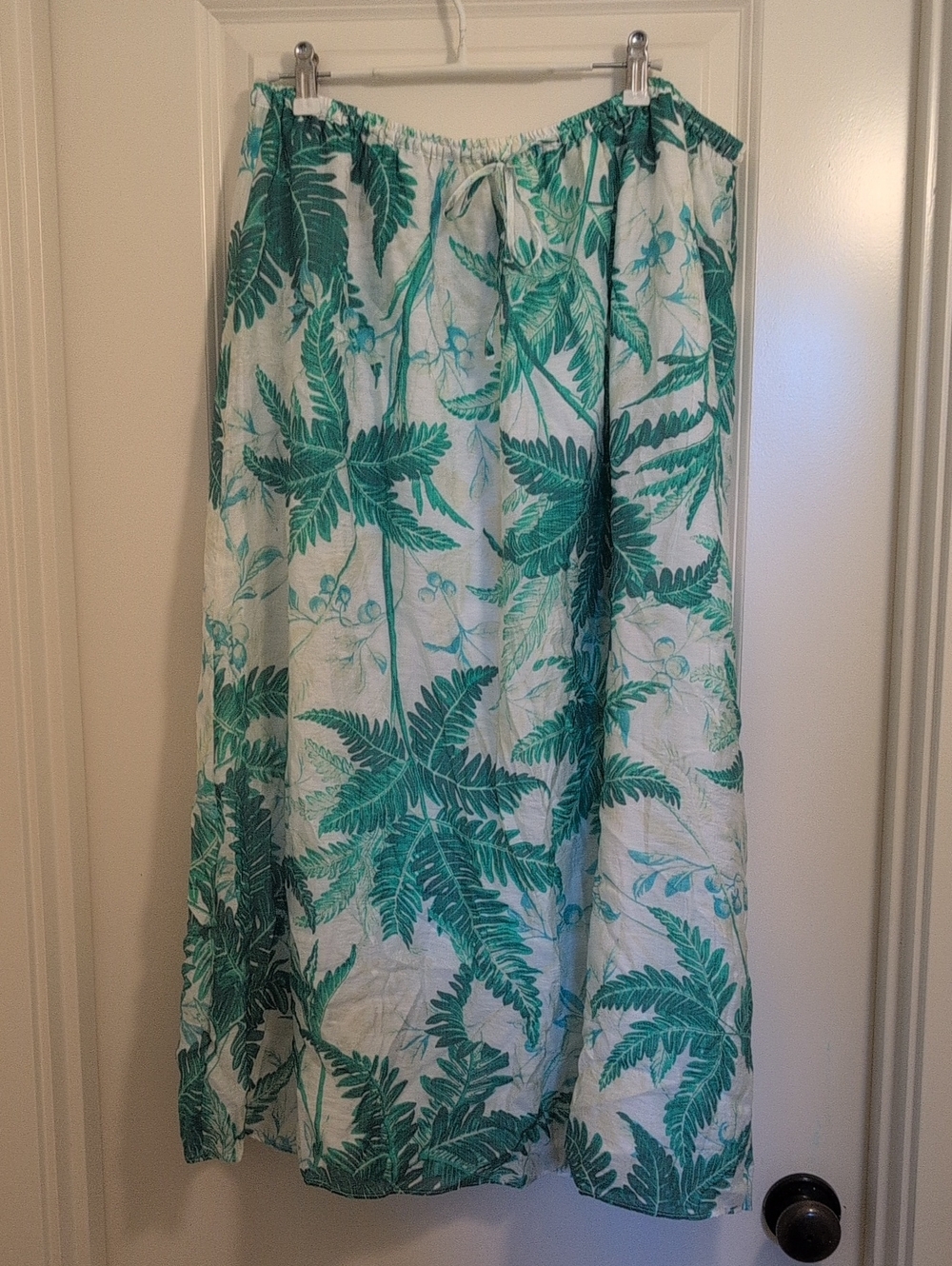 H&M Summer Tropical Tie Waist Lined Maxi Skirt
